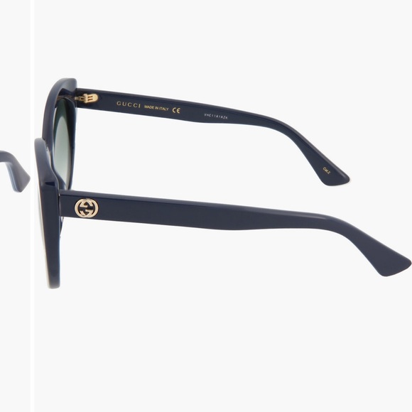 Gucci Cat Eye Navy Sunglasses 55mm with Case - NWT - Picture 2 of 3